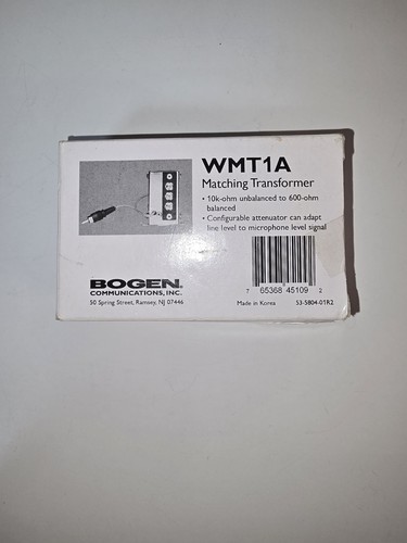 Bogen wmt impediance - bogen, 1a