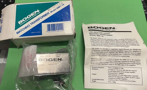 Bogen wmt impedance - wmt-1a,